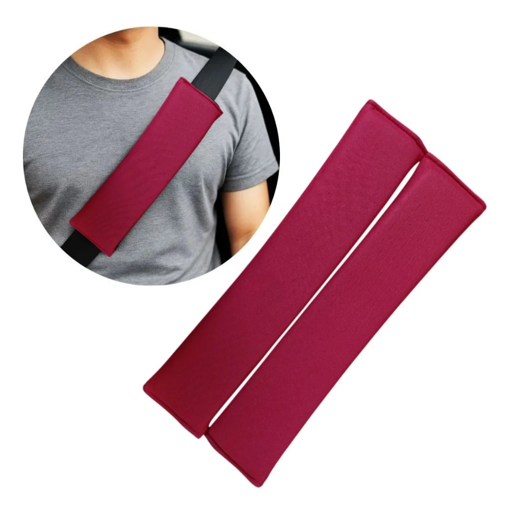 Par de Almofadas para Cinto de Segurança Universal – Preto, Cinza, Azul, Rosa e Vermelho
