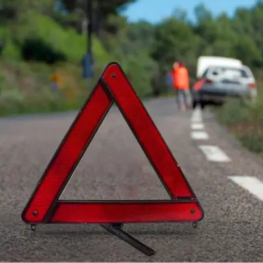 Triângulo Segurança Automotivo Sinalização Vermelho Preto Unidade Alta Qualidade Carro